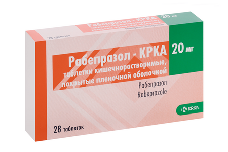 Рабепразол-КРКА 20 мг, 28 шт, таблетки кишечнорастворимые покрытые пленочной оболочкой