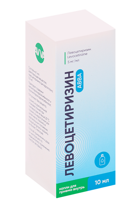 Левоцетиризин АВВА 5 мг/мл, 10 мл, капли для приема внутрь