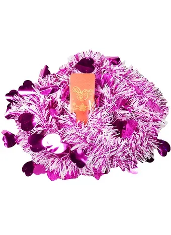 Мишура новогодняя (6х200) розовый