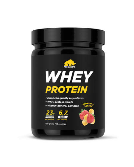 Протеин сывороточный WHEY Клубника-банан, 450 г
