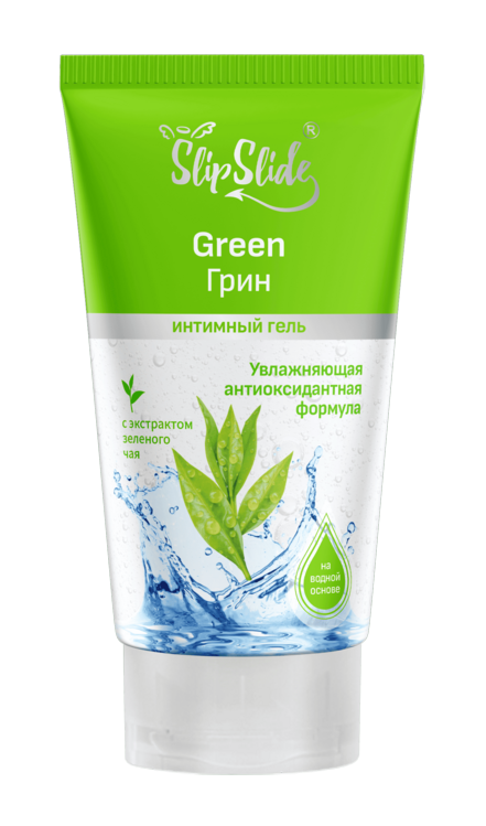 Гель-смазка интим СлипСлайд увлажн антиоксид формула экстр зеленого чая (Green), 150 мл