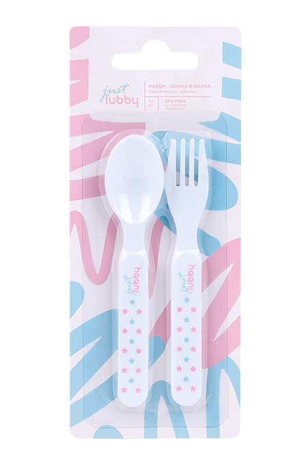 Набор д/кормления Лабби ложка вилка закругленные зубчики (с 4 мес)
