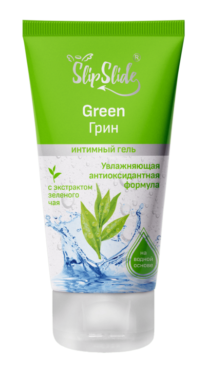 Гель-смазка интим СлипСлайд увлажн антиоксид формула экстр зеленого чая (Green), 50 мл