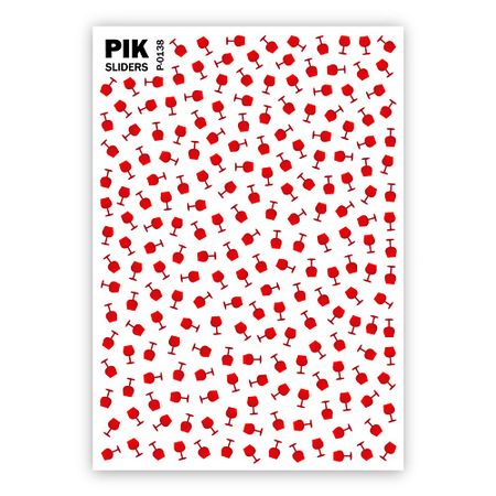 Слайдеры PIK Слайдеры для ногтей P-138 Бокалы вина Фольга рождественский для бутылки вина g jt103