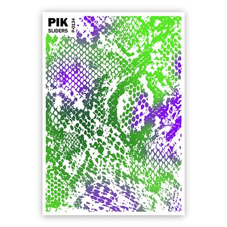 Слайдеры PIK Слайдеры для ногтей P-134 Змеиный принт Фольга горячая фольга beegerry серебристая 8 см x 120 м