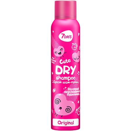 Сухой шампунь 7DAYS Сухой шампунь CUTE детские фруктовые вилки cute zoo 6 штук