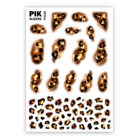 Слайдеры PIK Слайдеры для ногтей P-126 Леопардовый принт Фольга леопардовый ковёр для дома