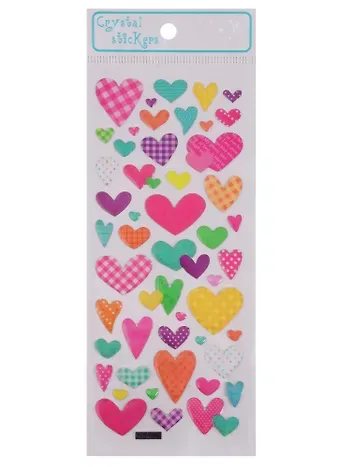 Наклейки эпоксидные Сердца микс JYG1076-JYG391