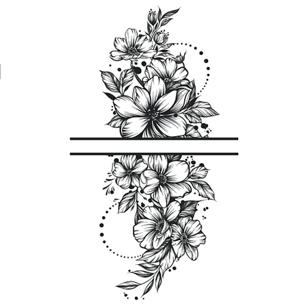 Наклейки для тела PRINT FACTORY Временная переводная татуировка Цветы