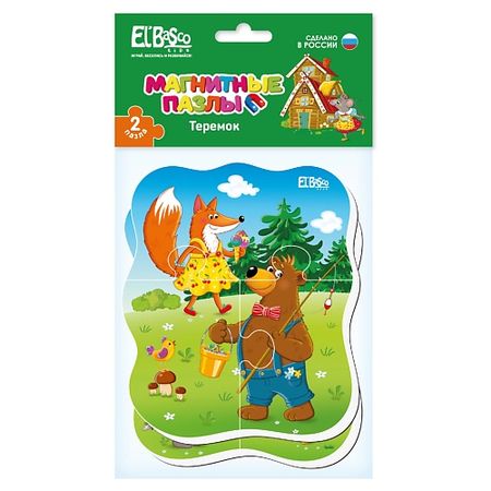 развивающая игрушка EL'BASCO Магнитный пазл для малышей Теремок книжка гармошка для малышей
