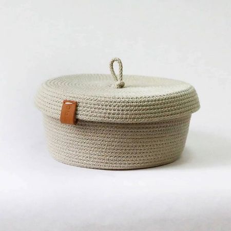 Корзина для хранения OLALA HOME Круглая корзина с крышкой