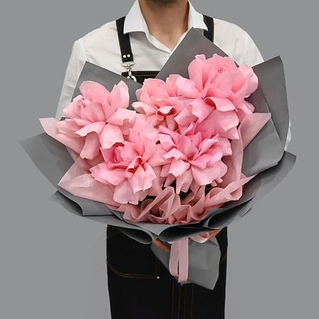 Букет живых цветов ART FLORA Букет из 5 розовых французских роз 01