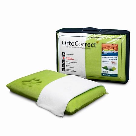 Подушка ORTOCORRECT Подушка под голову анатомическая Comfort с эффектом памяти