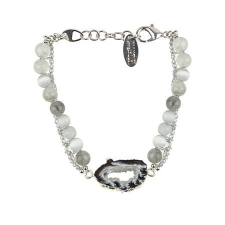 Браслет LANZEROTTI Браслет агат, друза, кошачий глаз, кристаллы радужные флюоритовые кристаллы 50 100 г