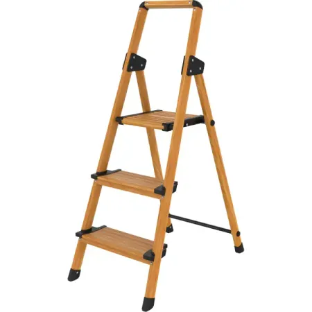 Стремянка алюминиевая с пленкой под дерево Elitech ДМ СТА 3СТ Д 3 ступени, максимальная нагрузка 150 кг