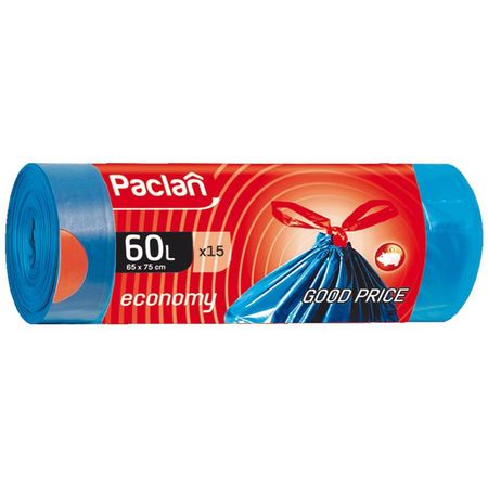 Мешки мусорные PACLAN Эконом 60л 15шт