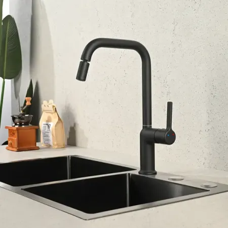 Смеситель кухонный Ина общая высота 34.2 см цвет черный матовый