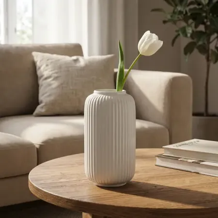 Ваза керамика цвет белый 20.5 см