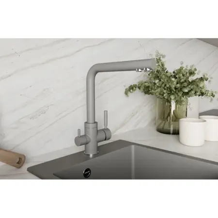 Смеситель кухонный Луза общая высота 34.7 см цвет серый шелк