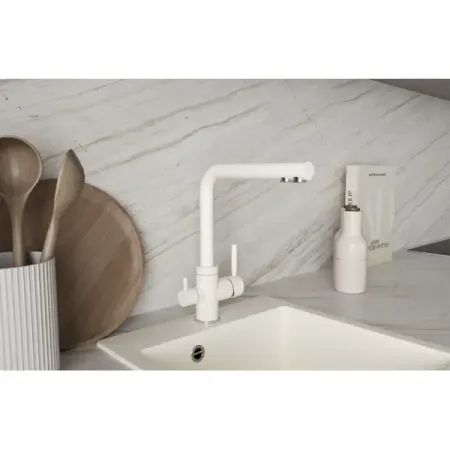 Смеситель кухонный Луза общая высота 34.7 см цвет белый жасмин