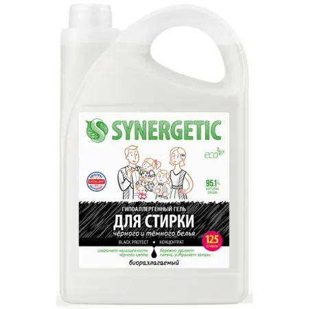 Гель для стирки черного белья Synergetic Black 3.75 л