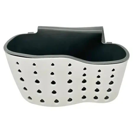 Держатель для губки подвесной 6.5x8x15.5 см пластик цвет бело-серый