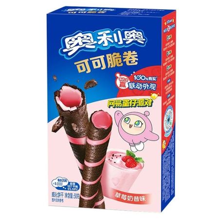 Трубочки вафельные Oreo клубничный коктейль 50 г