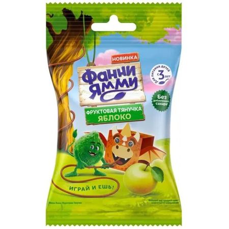 Кусочки-тянучки Funny Yummy яблоко флоупак 15 г