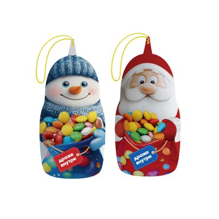 Фигурки с драже Сладкая Сказка Дед Мороз и снеговик 40 г