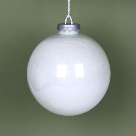 Игрушка ёлочная Bigdecor шар с глиттером белый 20 см