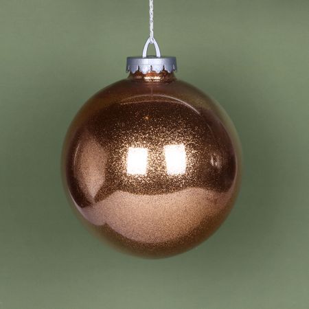 Игрушка ёлочная Bigdecor шар с глиттером темный шампань 20 см игрушка для купания lilalu уточка темный герой