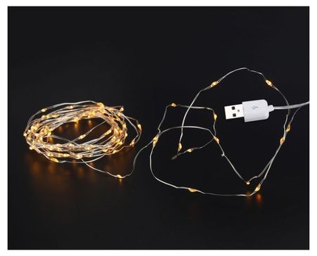 Гирлянда электрическая Actuel Роса USB 100 LED теплый белый, 4,9 м