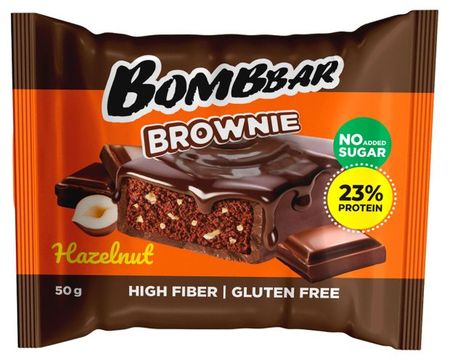 Печенье протеиновое Bombbar Брауни с фундуком глазированное, 50 г