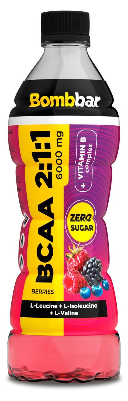 Напиток газированный Bombbar BCAA со вкусом ягод, 500 мл