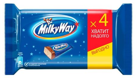 Батончик шоколадный Milky Way с суфле, 4 шт x 26 г