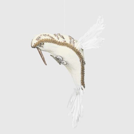 Декор на ёлку James arts колибри белая 18х13х19 см