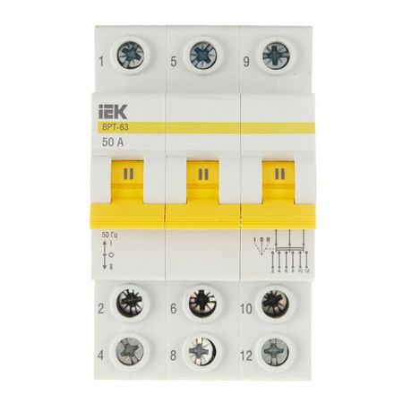 Выключатель-разъединитель IEK Karat ВРТ-63 3P 50А 400 В на DIN-рейку (MPR10-3-050)