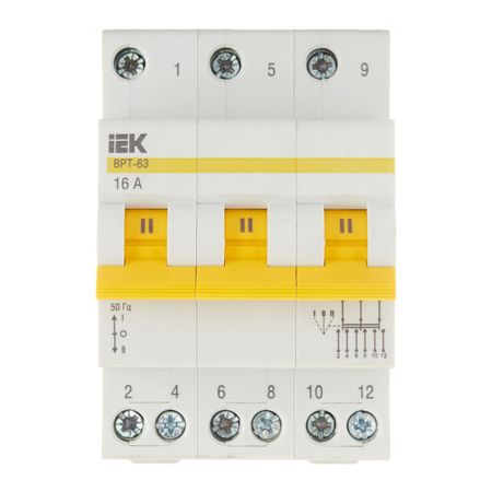 Выключатель-разъединитель IEK Karat ВРТ-63 3P 16А 400 В на DIN-рейку (MPR10-3-016)