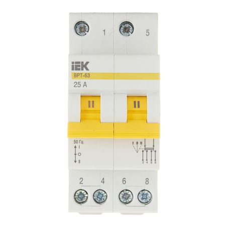 Выключатель-разъединитель IEK Karat ВРТ-63 2P 25А 400 В на DIN-рейку (MPR10-2-025)