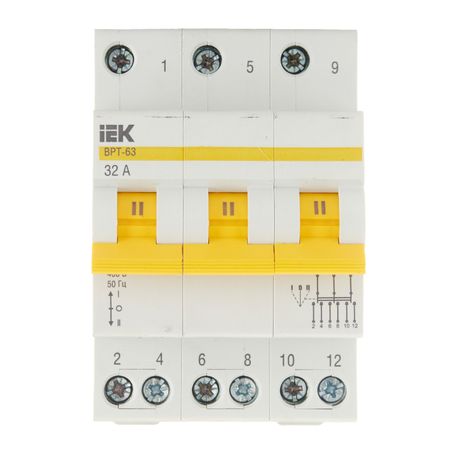 Выключатель-разъединитель IEK Karat ВРТ-63 3P 32А 400 В на DIN-рейку (MPR10-3-032)