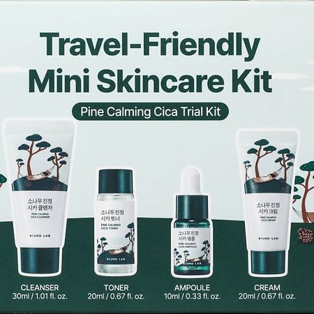 Набор для путешествий ROUND LAB Дорожный набор с экстрактами сосны и центеллы  Pine Calming Cica Trial Kit сосны почки пачка 50г