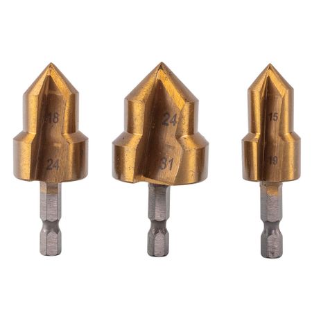 Набор сверл для полипропиленовых труб ступенчатых спиральных Rage 15-19/18-24/24-31 мм (3 шт.) (551405)