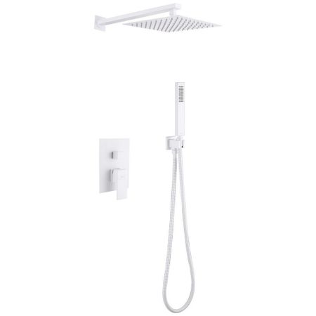 Душевая система Abber Daheim встраиваемая с верхним душем с лейкой со смесителем белая матовая (AF8219W)