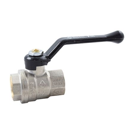 Кран шаровой латунный Bugatti 1/2 ВР(г) х 1/2 ВР(г) полнопроходной ручка прямой (03000343)