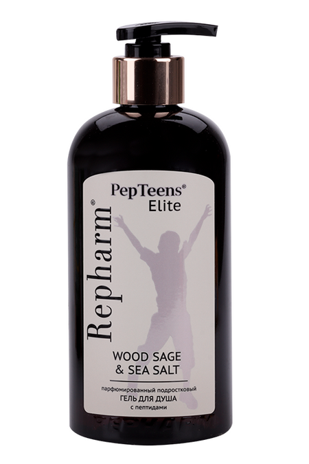 Гель д/душа Repharm PepTeens ELITE Wood Sage/Sea Salt подростковый c пептидами, 500 мл