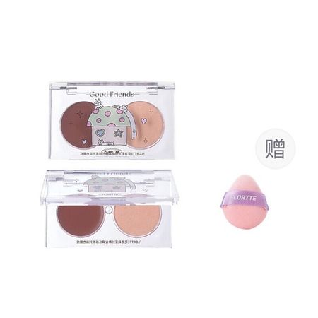 Румяна FLORTTE Двухцветные румяна Good Friends Club Dual-Color Blush + Спонж amatsgreen фитолампа красная dual chips 5 wavelength