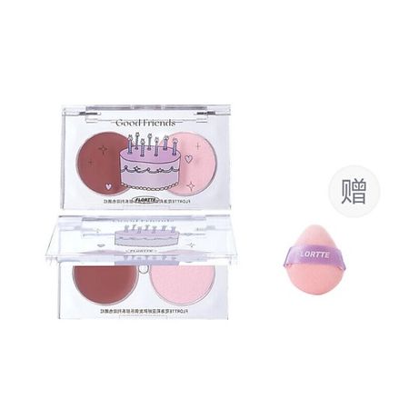 Румяна FLORTTE Двухцветные румяна Good Friends Club Dual-Color Blush + Спонж amatsgreen фитолампа красная dual chips 5 wavelength