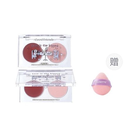 Румяна FLORTTE Двухцветные румяна Good Friends Club Dual-Color Blush + Спонж amatsgreen фитолампа красная dual chips 5 wavelength