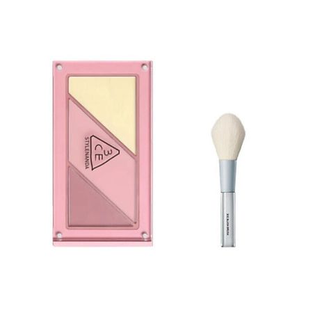 Набор средств для лица 3CE Набор: Румяна Layer-it-all Blush Palette + Кисть для румян Blush Brush