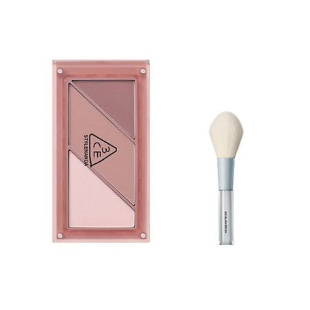 Набор средств для лица 3CE Набор: Румяна Layer-it-all Blush Palette + Кисть для румян Blush Brush